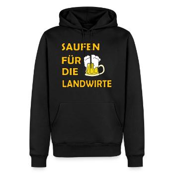 saufen fuer die Landwirte - Männer Premium Bio Hoodie - Schwarz - Vorne - Nico (187cm)