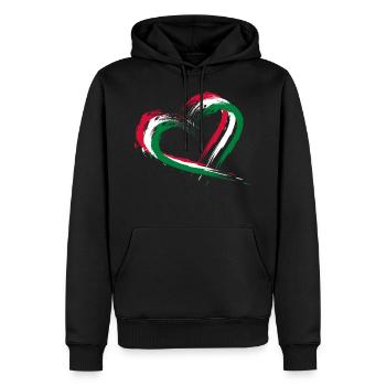 Coeur Brosse drapeau des Maldives Bannières vacances - Sweat à capuche Premium bio Homme - noir - Devant - Nico (187cm)