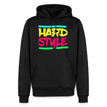 Festival Techno Hardstyle - Sweat à capuche Premium bio Homme - noir - Devant - Nico (187cm)