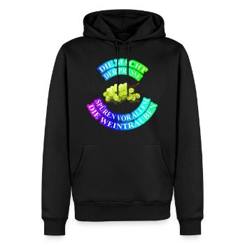 Die Macht der Presse Spruch Geschenk Idee cool - Männer Premium Bio Hoodie - Schwarz - Vorne - Nico (187cm)
