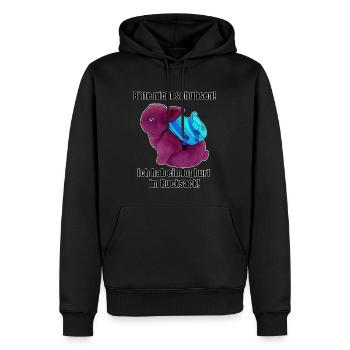 Nicht schubsen ich hab ein Joghurt im Rucksack - Männer Premium Bio Hoodie - Schwarz - Vorne - Nico (187cm)