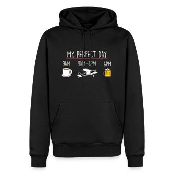 My Perfect Day Flying - Men’s Premium Organic Hoodie - black - Front - Nico (187cm)