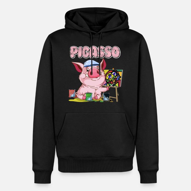 Pigasso comme Picasso - Sweat à capuche Premium bio Homme - noir