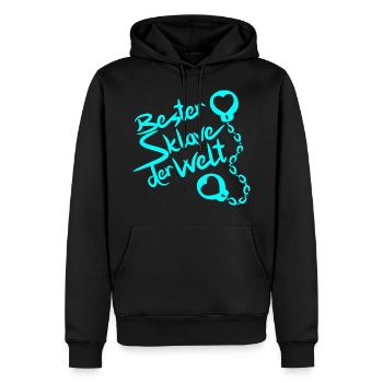 Meilleur esclave du monde dit sexualité érotique - Sweat à capuche Premium bio Homme - noir - Devant - Nico (187cm)