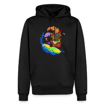 Masque de Tiki surfeur - Sweat à capuche Premium bio Homme - noir - Devant - Nico (187cm)