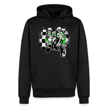 Sidecar MotoCross - Sweat à capuche Premium bio Homme - noir - Devant - Nico (187cm)