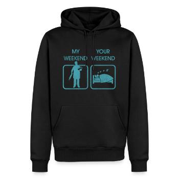 Backen Bäcker - Männer Premium Bio Hoodie - Schwarz - Vorne - Nico (187cm)