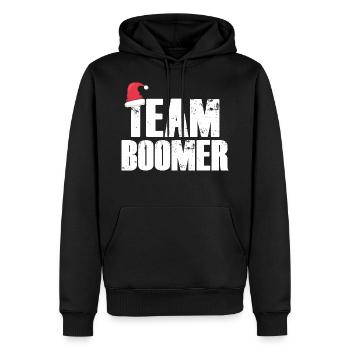 Cadeau de Noël de l'équipe Boomer Hoodie - Sweat à capuche Premium bio Homme - noir - Devant - Nico (187cm)