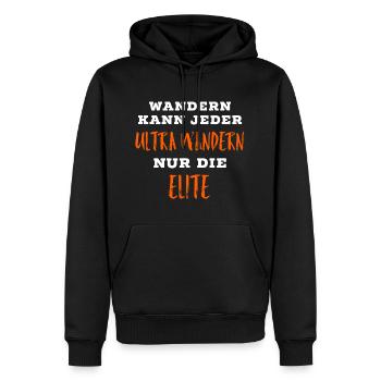 Ultra Wandern Elite lustige Sprüche - Männer Premium Bio Hoodie - Schwarz - Vorne - Nico (187cm)
