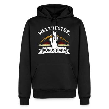 Weltbester Bonus Papa - Männer Premium Bio Hoodie - Schwarz - Vorne - Nico (187cm)