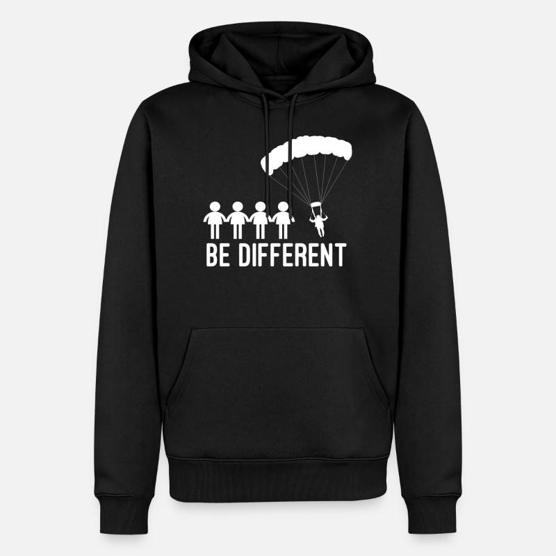 Skydiving Be different - Männer Premium Bio Hoodie - Schwarz