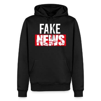 fausses nouvelles - Sweat à capuche Premium bio Homme - noir - Devant - Nico (187cm)
