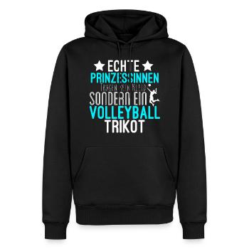 Volleyball Prinzessin Sport lustige Sprüche - Männer Premium Bio Hoodie - Schwarz - Vorne - Nico (187cm)
