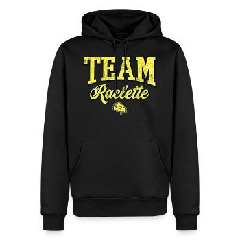 TEAM-RACLETTE - Männer Premium Bio Hoodie - Schwarz - Vorne - Nico (187cm)