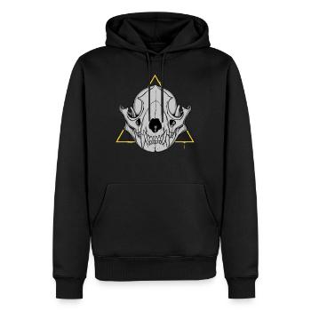 IM ABFALL VERTRAUEN WIR - Männer Premium Bio Hoodie - Schwarz - Vorne - Nico (187cm)
