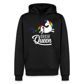 Queer Queen LGBT Unicorn Einhorn Pride Schwule - Männer Premium Bio Hoodie - Schwarz - Vorne - Nico (187cm)