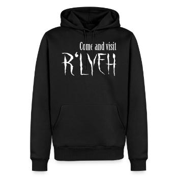 Come and visit R'lyeh - Cthulhu / Lovecraft - Männer Premium Bio Hoodie - Schwarz - Vorne - Nico (187cm)