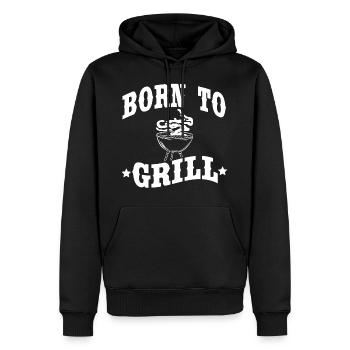 Un joli teeshirt à griller pour griller disant " - Sweat à capuche Premium bio Homme - noir - Devant - Nico (187cm)