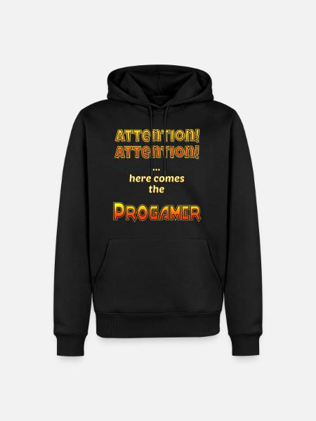 Attention pro gamer funny gift idea gambler - Men’s Premium Organic Hoodie - black