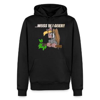 Weiss der Geier - Männer Premium Bio Hoodie - Schwarz - Vorne - Nico (187cm)