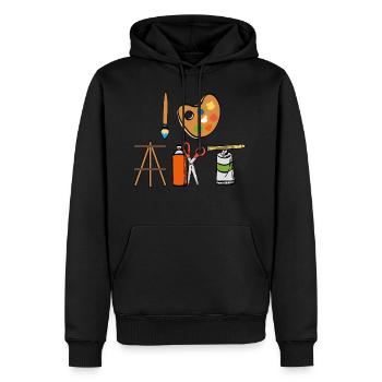 Painting Tee For Painters Artist Tools Tshirt - Men’s Premium Organic Hoodie - black - Front - Nico (187cm)