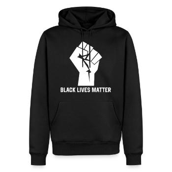 Black Lives Matter Black People Matters - Sweat à capuche Premium bio Homme - noir - Devant - Nico (187cm)