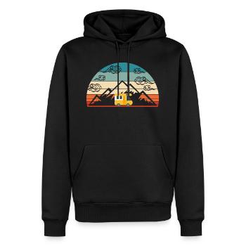 Teeshirt de camping vintage rétro pour campeurs " - Sweat à capuche Premium bio Homme - noir - Devant - Nico (187cm)