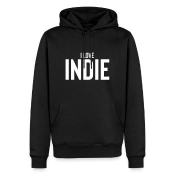 Indie - Männer Premium Bio Hoodie - Schwarz - Vorne - Nico (187cm)