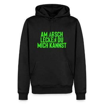 Am Arsch lecken du mich kannst - Männer Premium Bio Hoodie - Schwarz - Vorne - Nico (187cm)