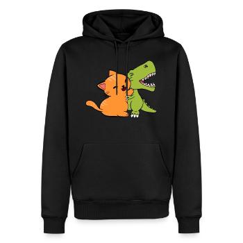 Teeshirt Cool Dinosaure Pour Amoureux des Animaux - Sweat à capuche Premium bio Homme - noir - Devant - Nico (187cm)