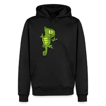 Mignon Iguane Vert Pet Lézard Reptile - Sweat à capuche Premium bio Homme - noir - Devant - Nico (187cm)