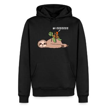 Pour les amoureux des animaux Grande chemise - Sweat à capuche Premium bio Homme - noir - Devant - Nico (187cm)