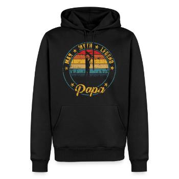 "Homme mythe légende papa" Conception de tshirt - Sweat à capuche Premium bio Homme - noir - Devant - Nico (187cm)