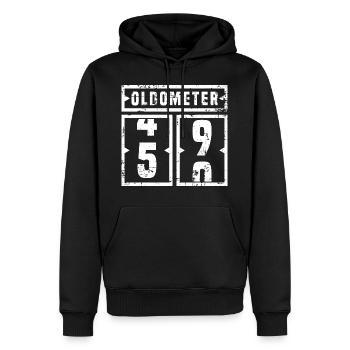 Un joli teeshirt d'anniversaire "Oldometer 59" - Sweat à capuche Premium bio Homme - noir - Devant - Nico (187cm)