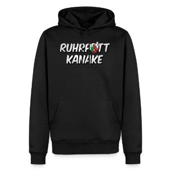 Ruhrpott Kanake NRW - Sweat à capuche Premium bio Homme - noir - Devant - Nico (187cm)