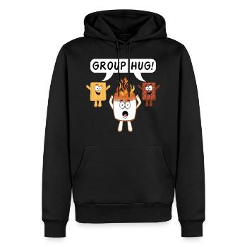 Tshirt "Feu de camp" pour campeurs Tshirt "Chaise - Sweat à capuche Premium bio Homme - noir - Devant - Nico (187cm)