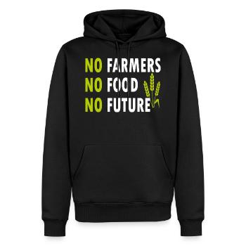 Pas d'agriculteurs, pas de nourriture, pas d'avenir - Sweat à capuche Premium bio Homme - noir - Devant - Nico (187cm)