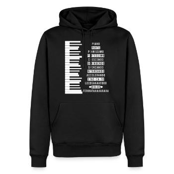 Ein perfektes Geschenk Shirt für Musiker "Piano" - Männer Premium Bio Hoodie - Schwarz - Vorne - Nico (187cm)