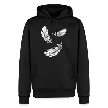 Plumes Blanc Vneck Chemises Pour Femmes - Sweat à capuche Premium bio Homme - noir - Devant - Nico (187cm)