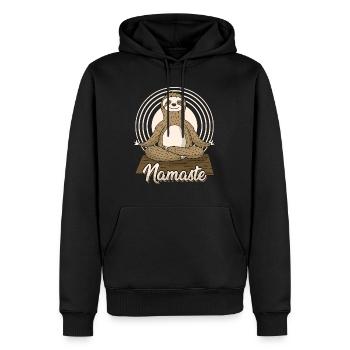 Namastay Namaste Faultier Yogamatte Yoga - Männer Premium Bio Hoodie - Schwarz - Vorne - Nico (187cm)