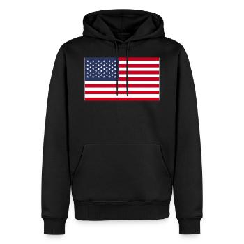 Usa Flagge - Männer Premium Bio Hoodie - Schwarz - Vorne - Nico (187cm)