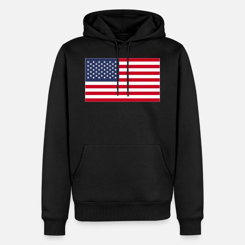 drapeau des Etats Unis - Sweat à capuche Premium bio Homme - noir