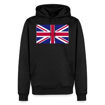 UK Flagge - Männer Premium Bio Hoodie - Schwarz - Vorne - Nico (187cm)