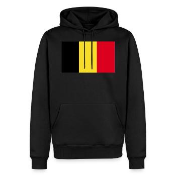 Drapeau Belgique - Sweat à capuche Premium bio Homme - noir - Devant - Nico (187cm)