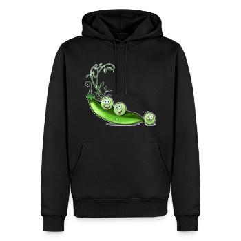 Humour de pois - Sweat à capuche Premium bio Homme - noir - Devant - Nico (187cm)