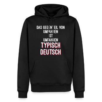 Wortwitz umfahren Deutsch - Männer Premium Bio Hoodie - Schwarz - Vorne - Nico (187cm)