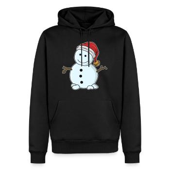 Bonhomme de neige sans nez - Sweat à capuche Premium bio Homme - noir - Devant - Nico (187cm)