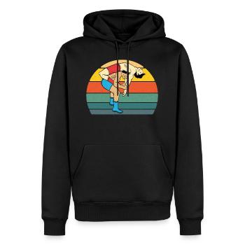 Retro Wrestling Shirt Für Amateur oder Profi - Männer Premium Bio Hoodie - Schwarz - Vorne - Nico (187cm)