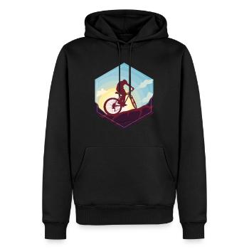 Vélo de montagne cool VTT - Sweat à capuche Premium bio Homme - noir - Devant - Nico (187cm)