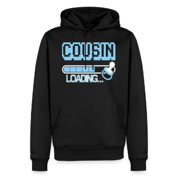 Cousin Geschenk - Männer Premium Bio Hoodie - Schwarz - Vorne - Nico (187cm)